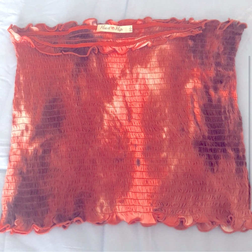 Tie-Dye Bandeau Crop Top Size L